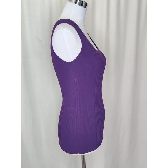 Joseph A tank sleeveless blouse purple ribbed work career stretch Small - Picture 10 of 10